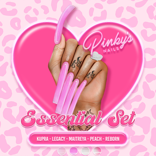 Second Life Marketplace !! Pinky's Nails !! Essential Set ' Square